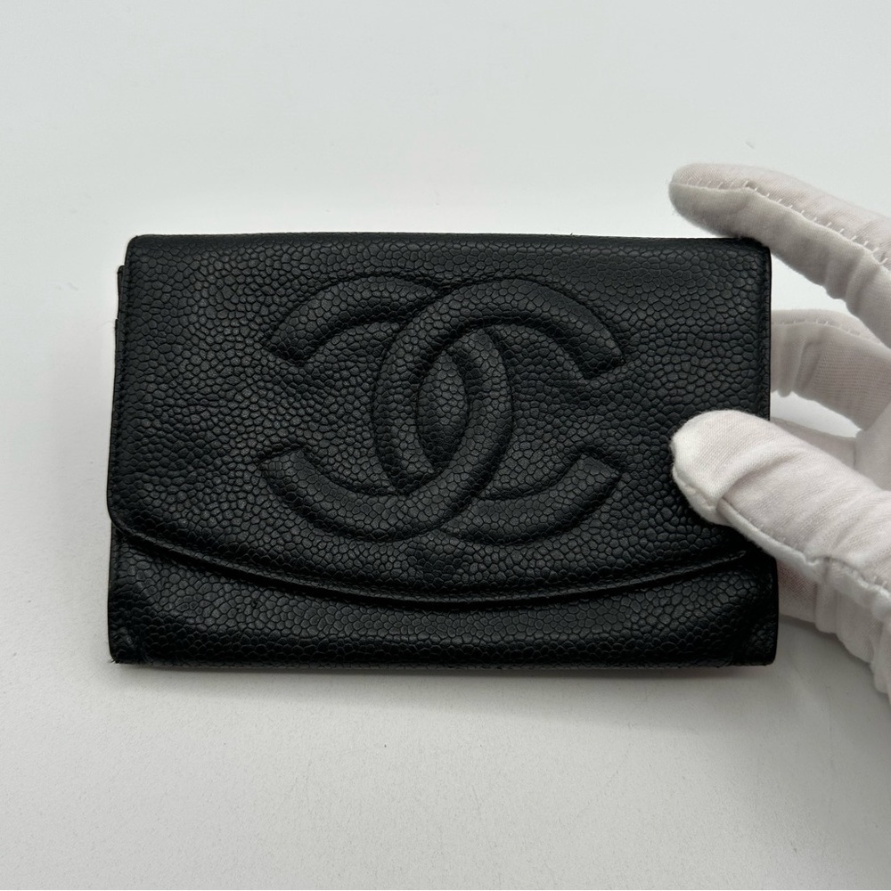 Chanel Pebbled Leather Wallet